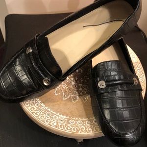 Liz Claiborne Trish Loafer Size 8.5 Black Faux Crocodile Like New